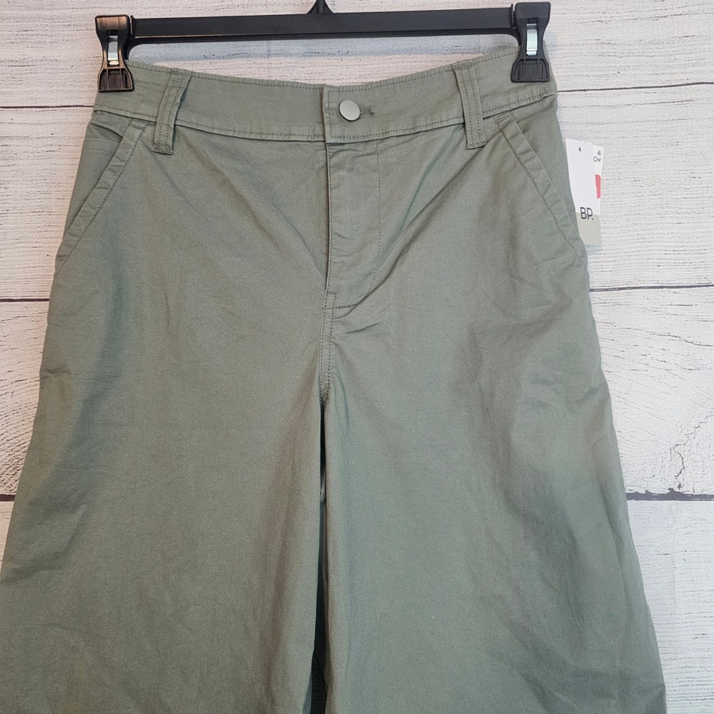 BP. Nordstrom Size 25 Sage Green Wide Leg Flat Front Chino Pants 1114 - Picture 3 of 6